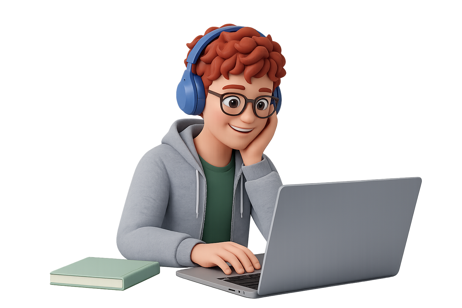 Student preparing for IELTS on a laptop